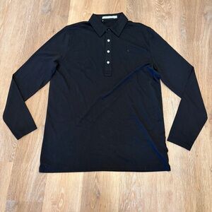 Criquet Polo Shirt Long Sleeve Men’s Large Black Performance Stretch